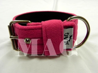 Obojek fleece amarantově růžový, š.5cm