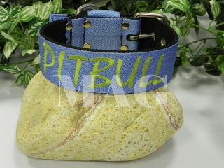 Obojek Pitbull,sv.modrá+fosforová,š.5cm