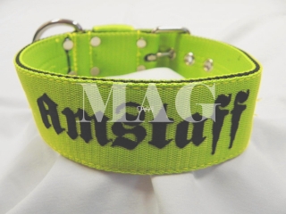 Obojek Amstaff, š.4cm, fosforová+