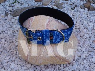 saténový obojek modrý p. š.4 d.70