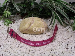 Staffordshire B.T.,růžová+bílá,4cm