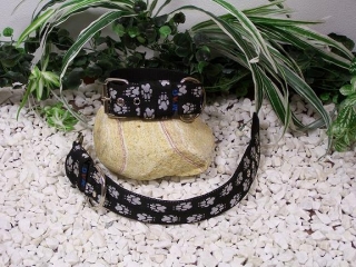 obojek černý+šedé packy,š.5cm