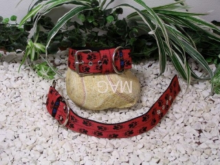 obojek červený+černé packy,š.5cm