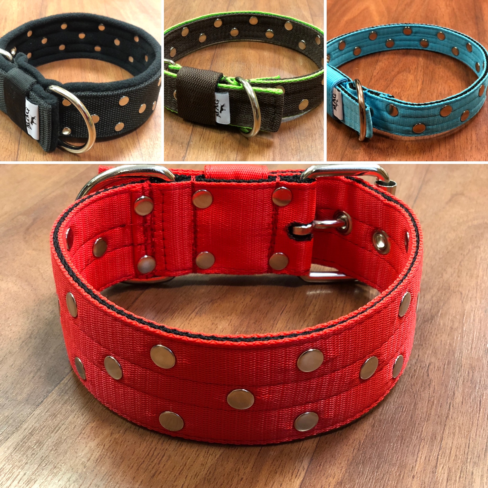 Obojek s nýty - stříbrné kování 3cm