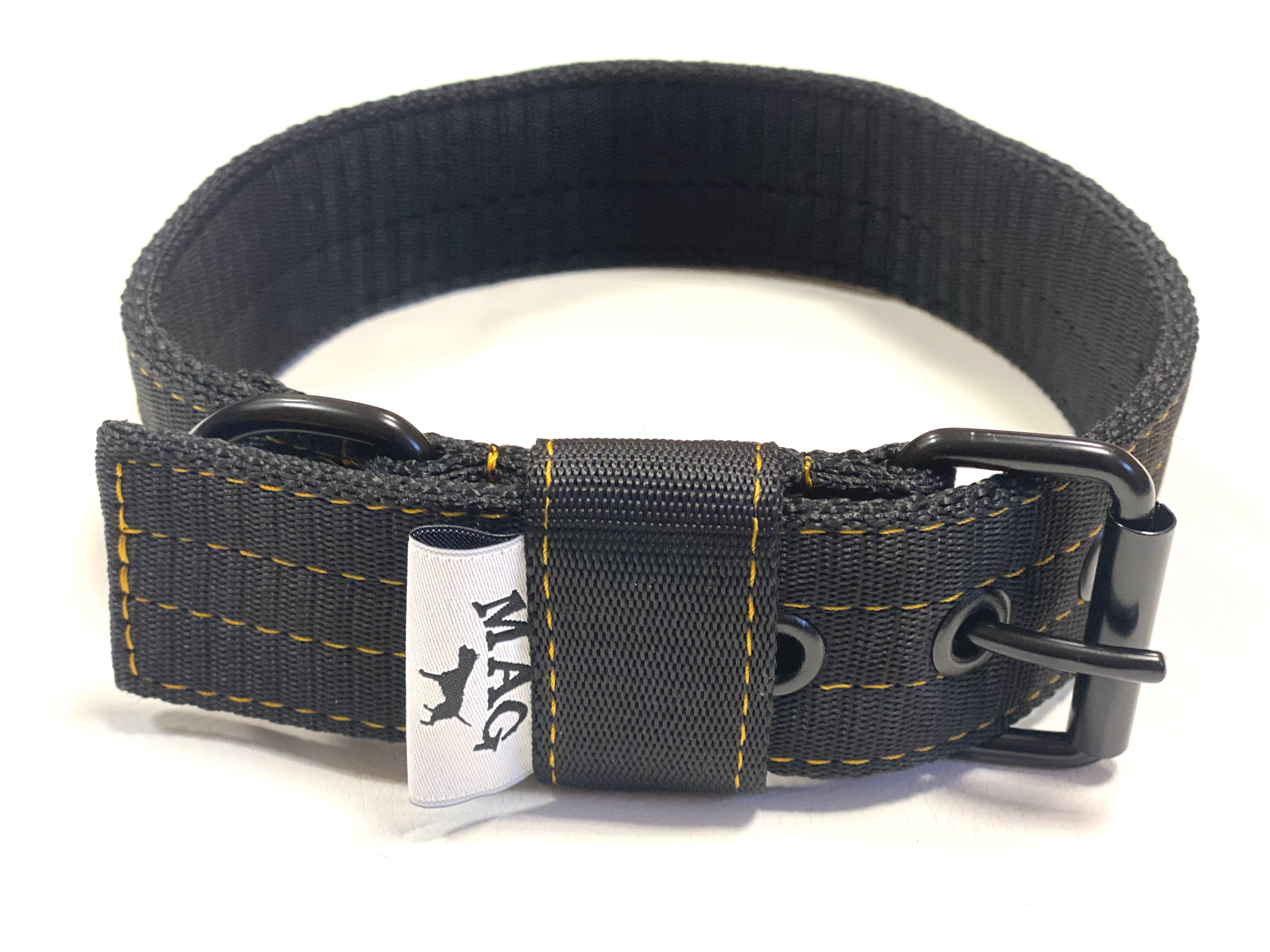 Obojek š.4cm černý SBT + zlatá