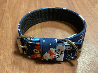 obojek soft. vršek š.4cm - zimní tm. modrý