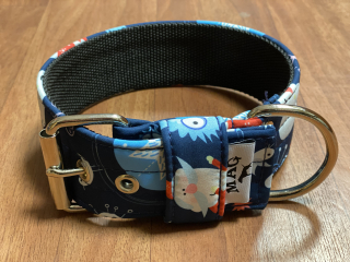 obojek soft. vršek š.5cm - zimní tm. modrý