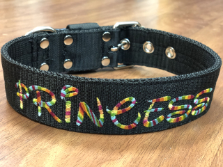 obojek černý + Princess 4cm