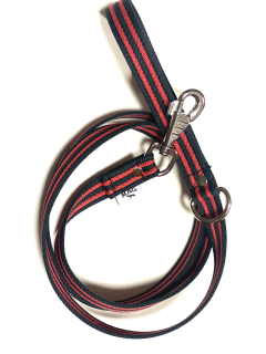 vodítko s uchem bavlna černá/červená d.1,5m