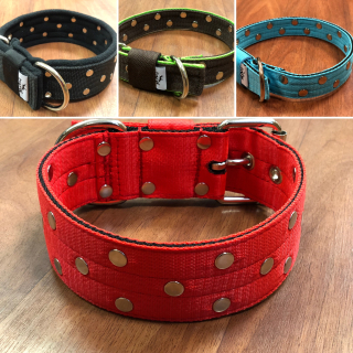 obojek s nýty - stříbrné kování 5cm